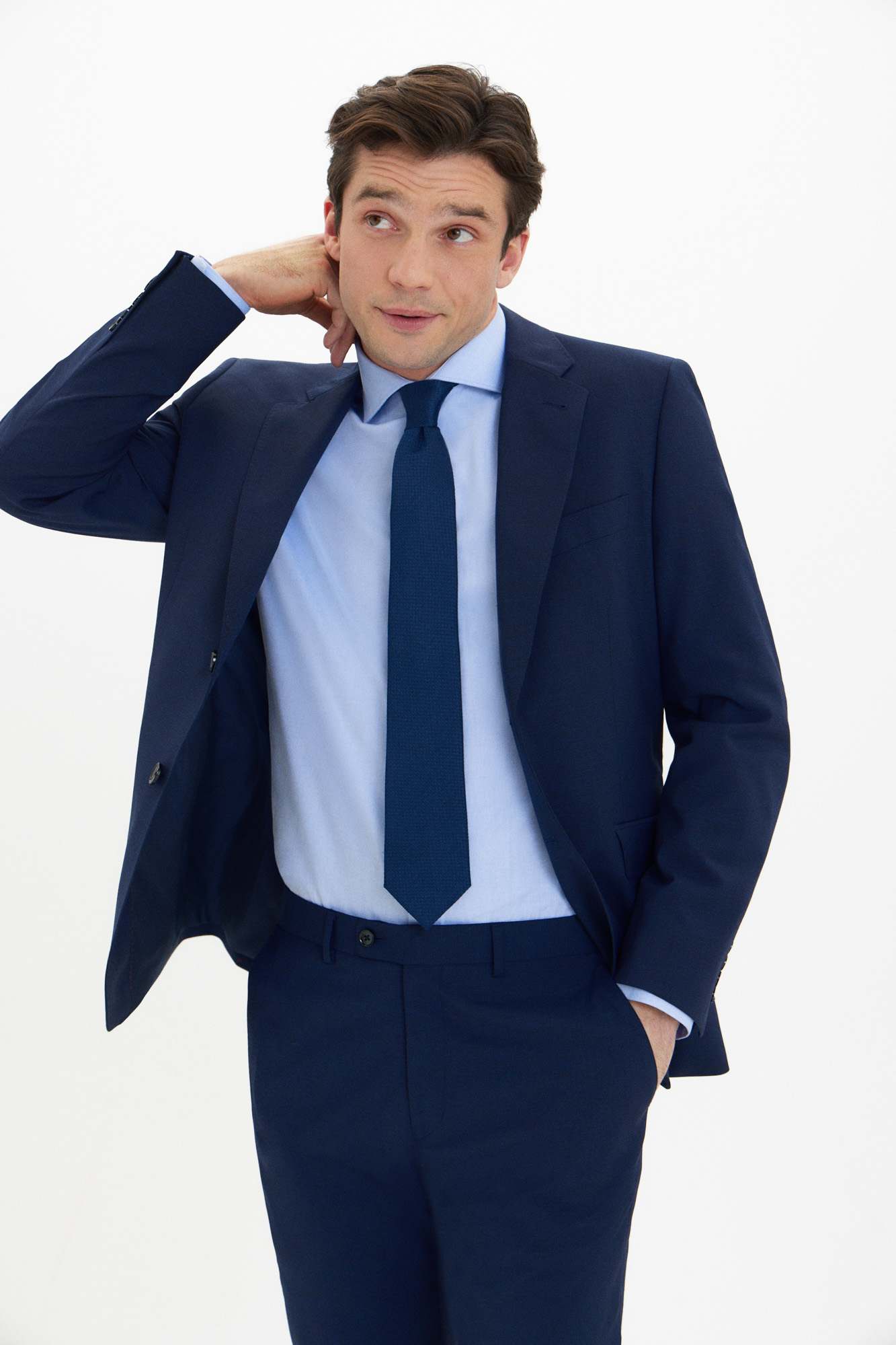 Men’s Slim Fit Mini Check Blazer - Ennis - Beige