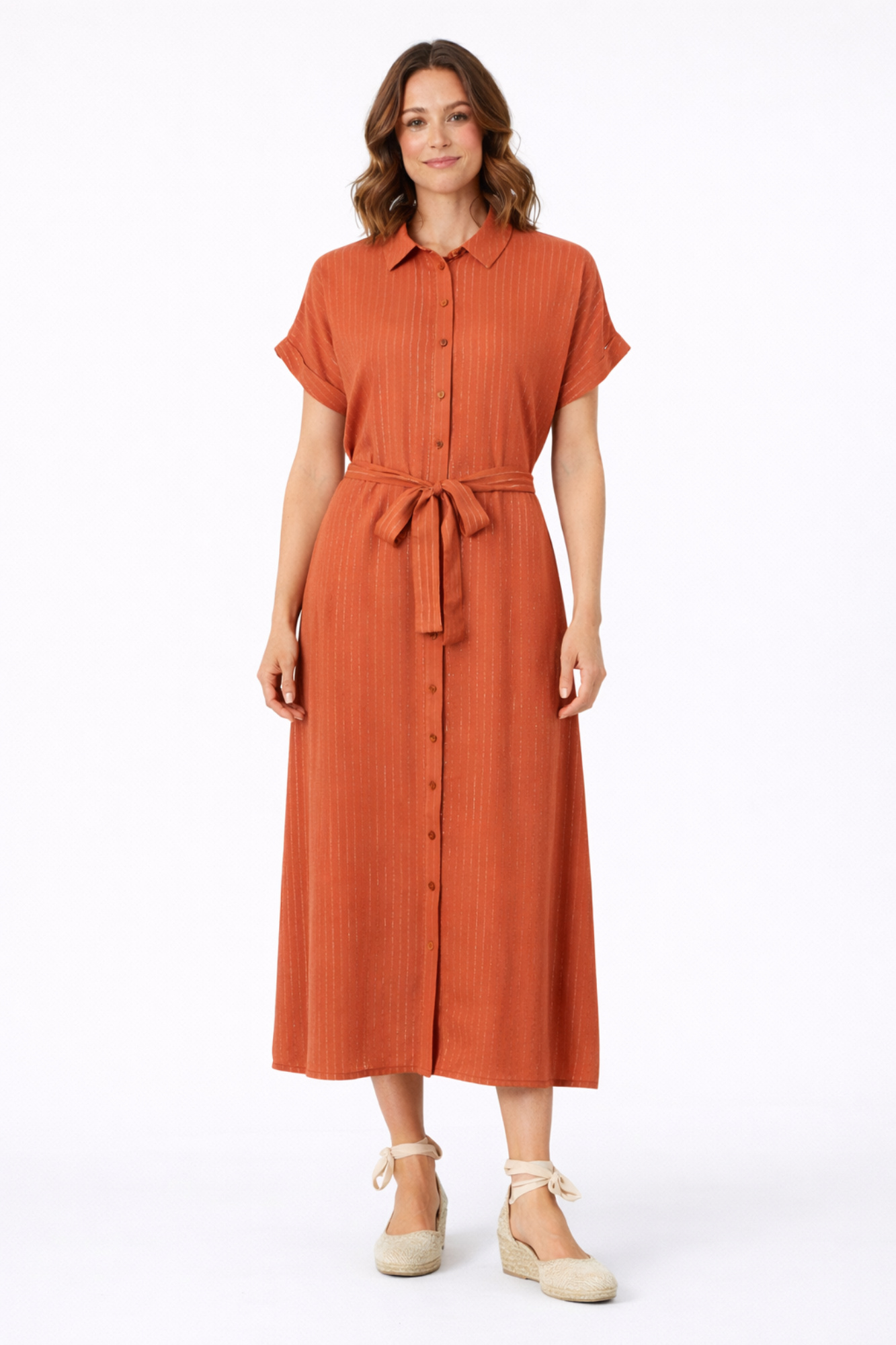 Vestido Camisero Midi Con L rex Vestidos De Mujer Cortefiel