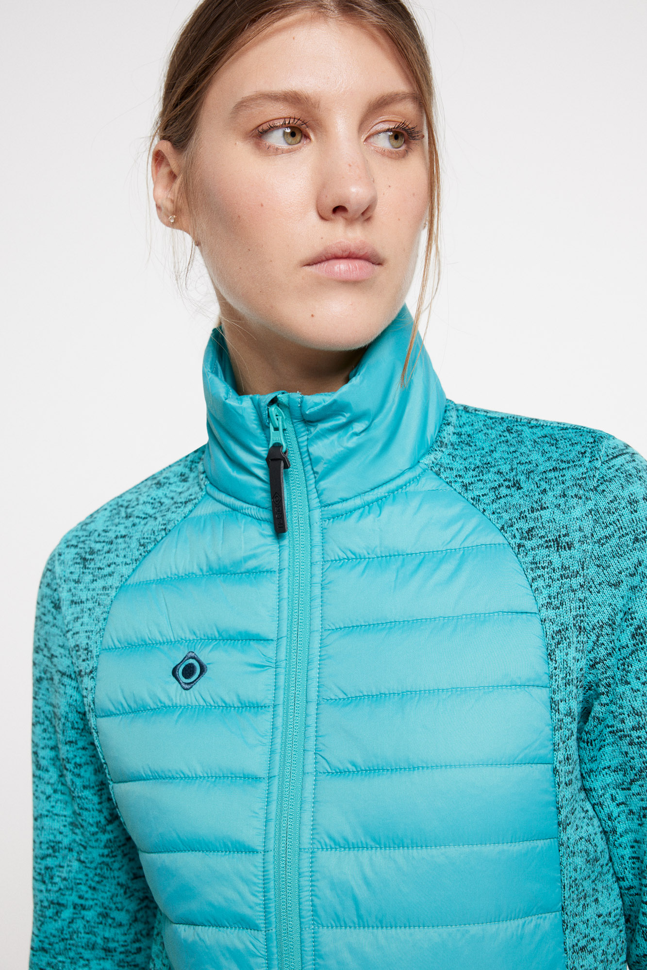 Combined jersey-knit fleece jacket with Mount-Loft padded front and ...