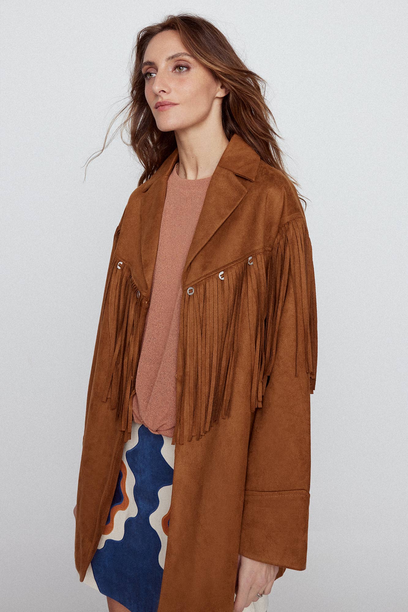 Sobrecamisa flecos sale