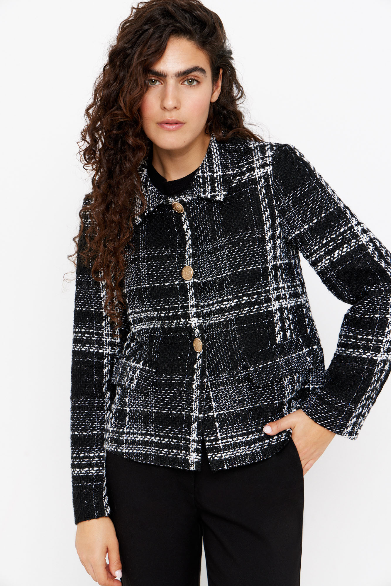 Womens short tweed on sale jacket