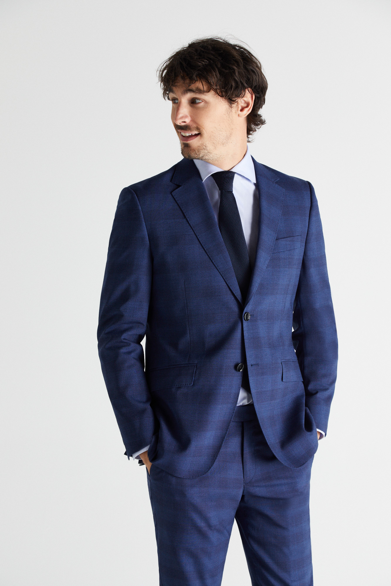 Americana cuadros antimanchas slim fit