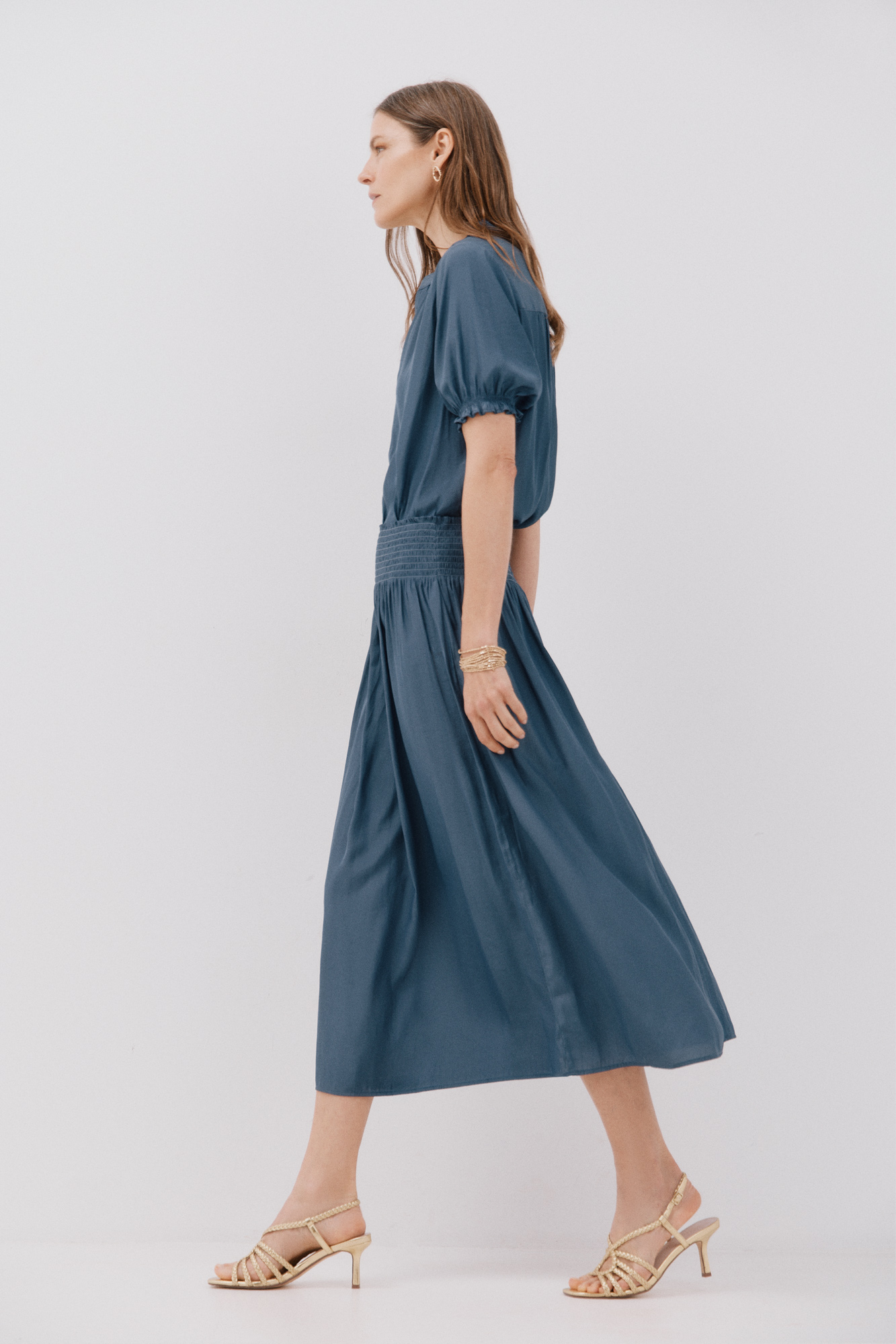 Sofia Midi Skirt In Honeycomb