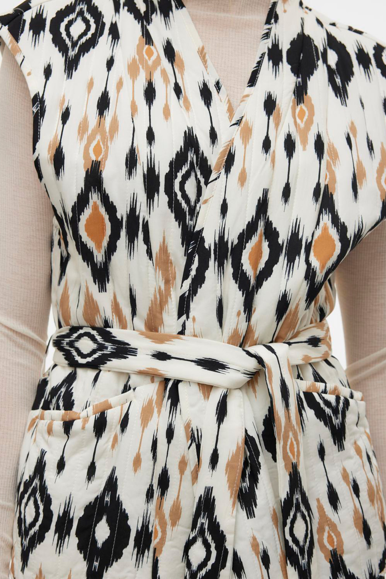 Chaleco Ikat Chaleco Estampado Mujer Chaleco Acholchado Estampado