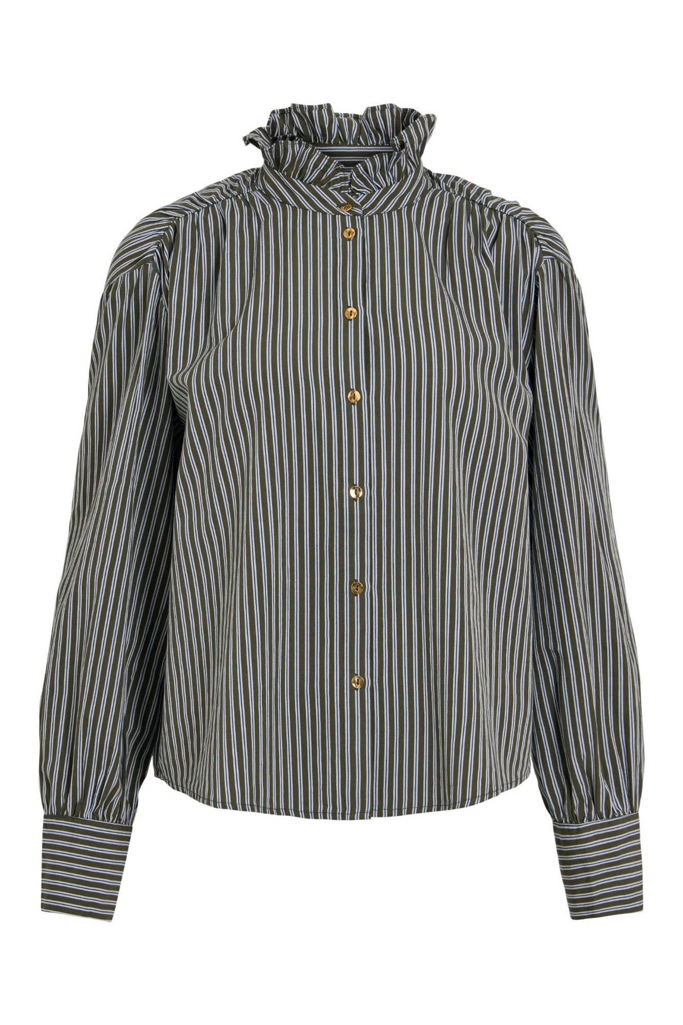Blusa cuello volante a rayas