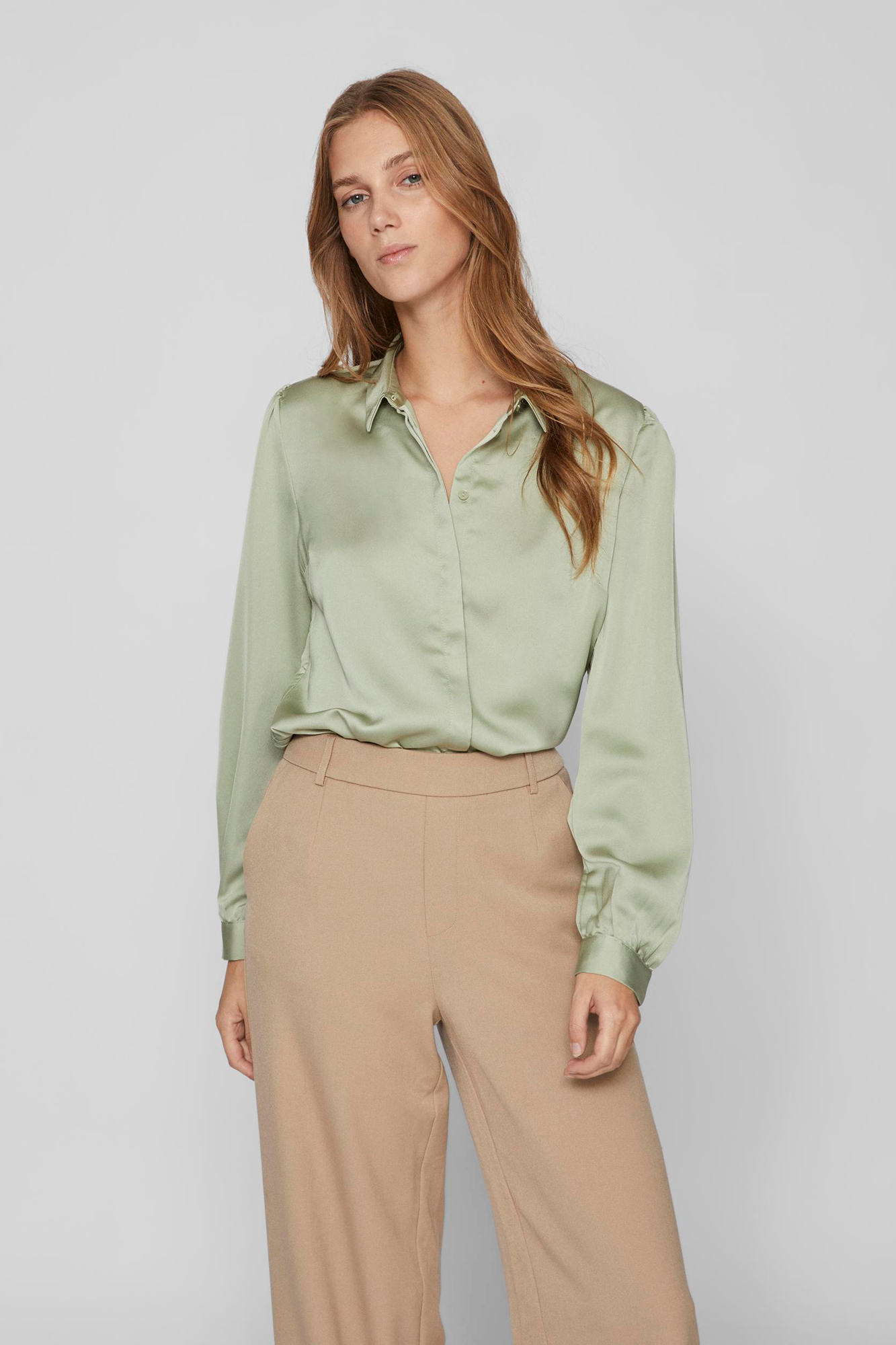 Camisa Satinada Cortefiel Mujer Camisas Y Camisetas Camisa