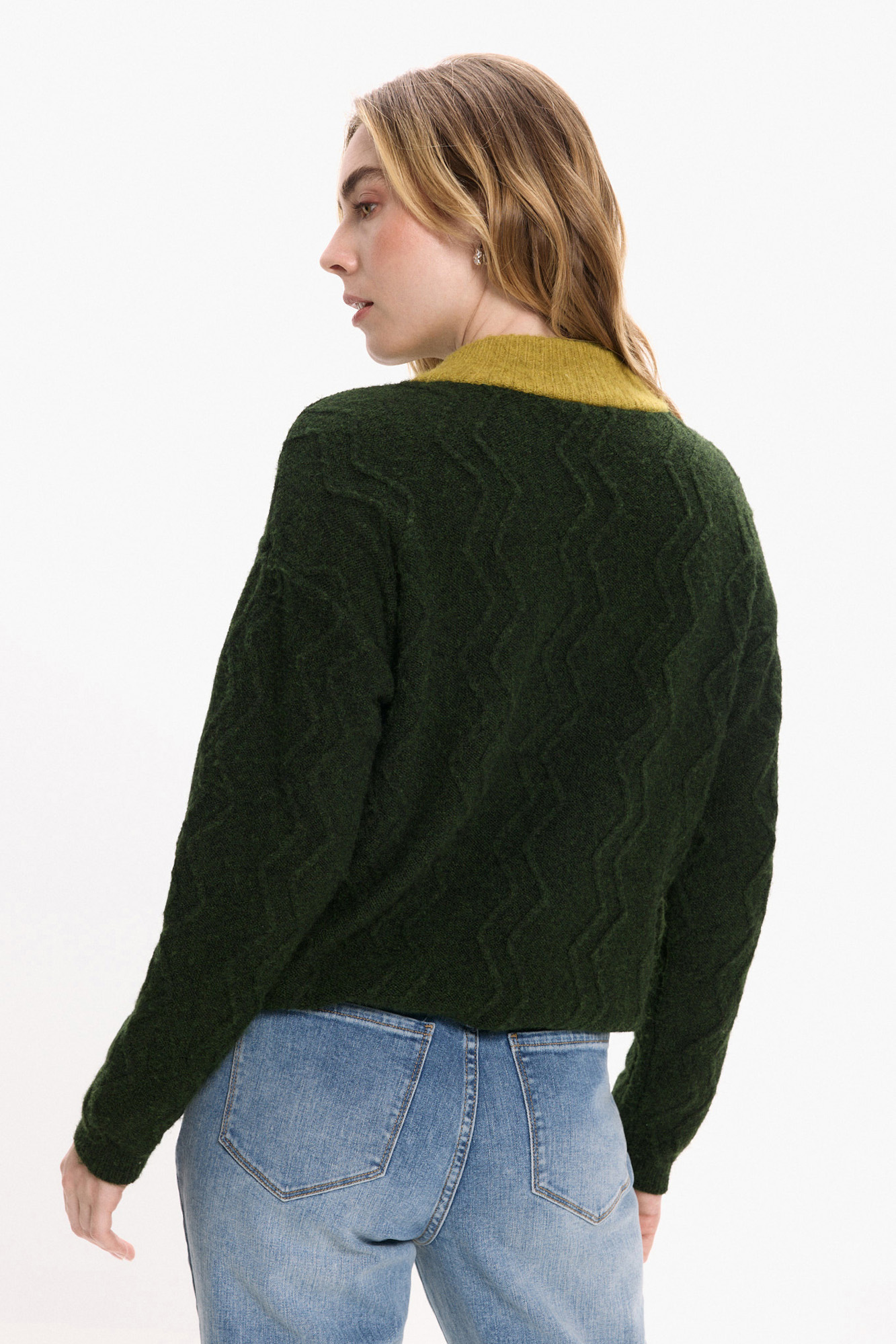 Jersey de lana con botones en el cuello Jerséis y cárdigans de