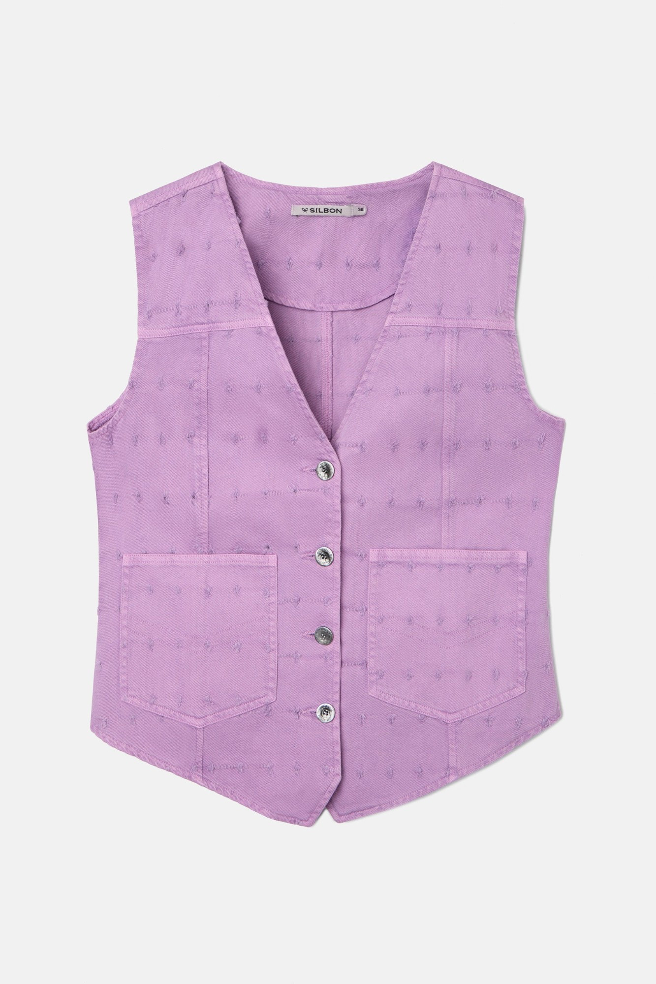 Chaleco denim calado Chalecos de mujer Cortefiel