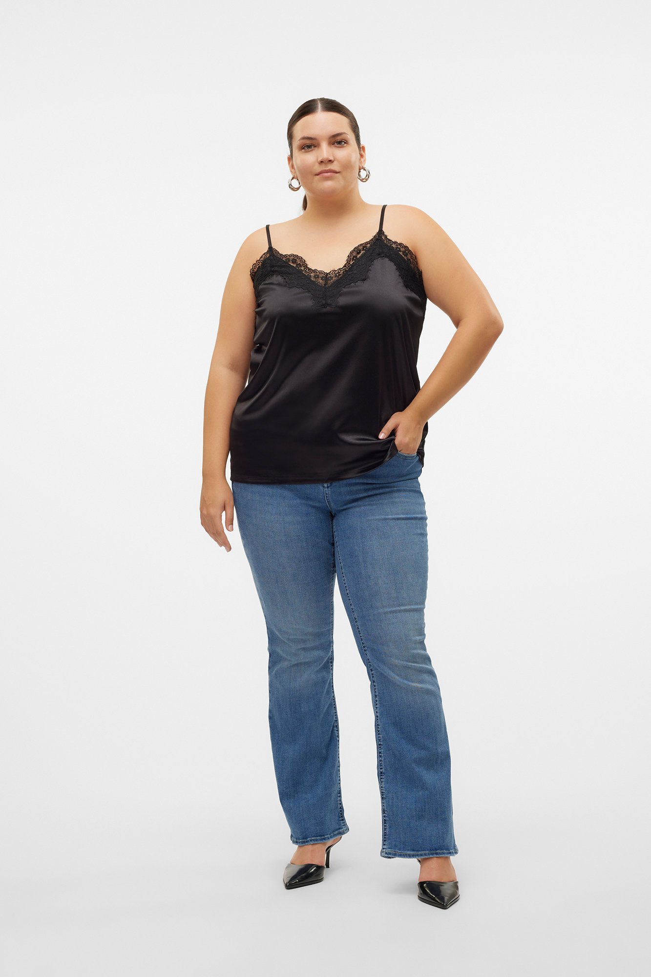 Blusas Lenceras Tallas Grandes Lencera Cloe Blanca Corazón XL