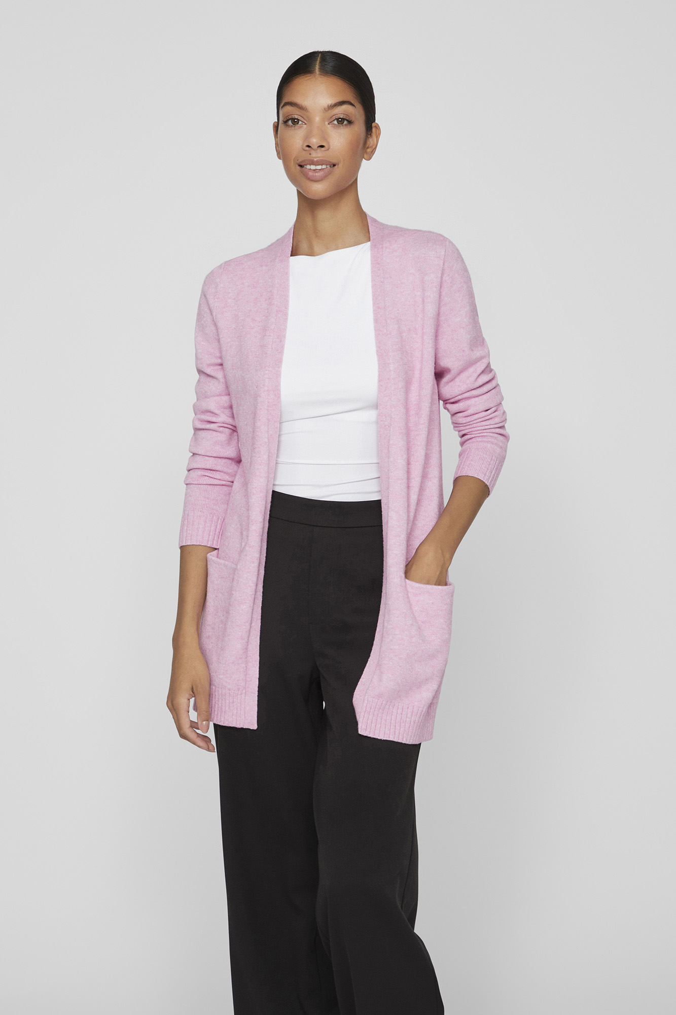 Giacca In Maglia Lavorata, Calda, Leggera E Confortevole, Colore Rosa, Taglia XXL