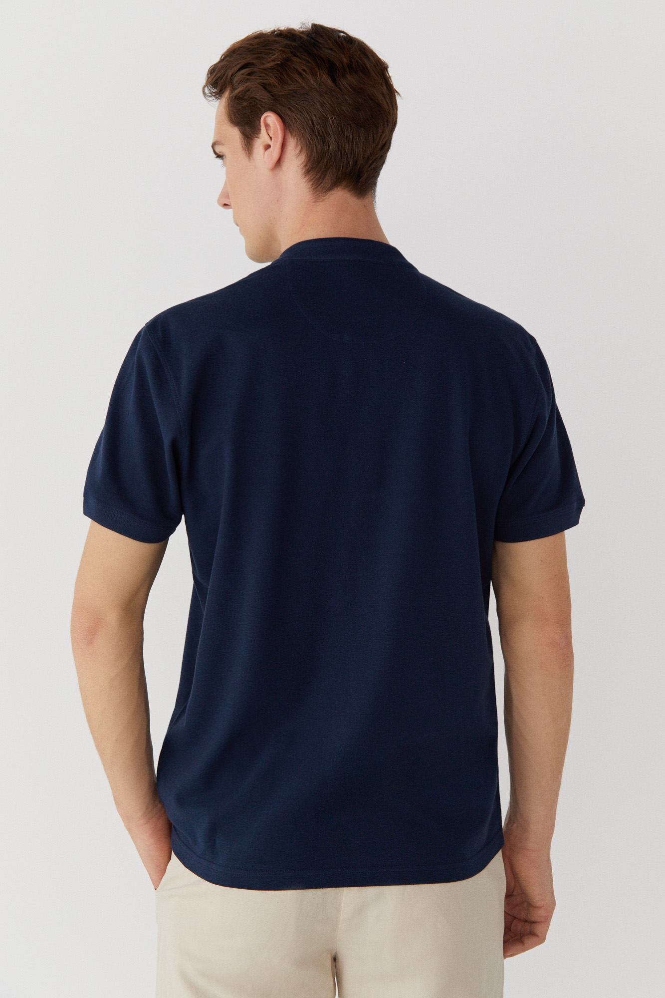 Polo piqué cuello mao Polos de hombre Cortefiel