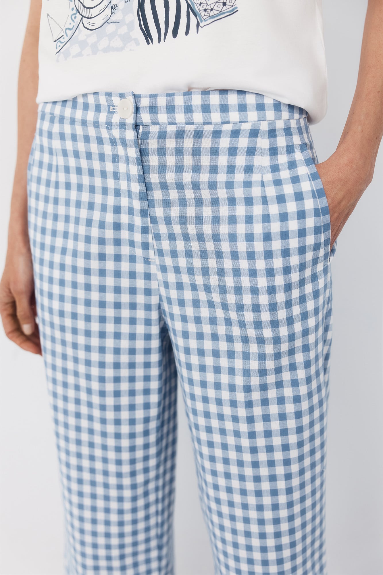 パンツ TSTS QUILTED GINGHAM SHORT TROUSERS Gingham trousers | Women's trousers | Cortefiel