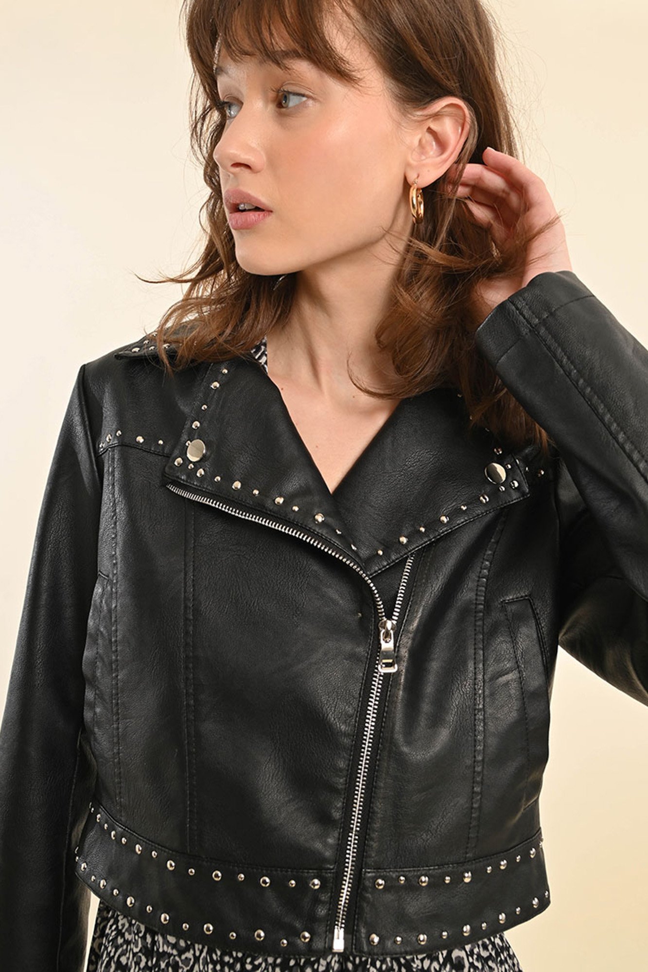 Tachuelas Cortefiel Cazadoras De Piel Mujer Cortefiel Cazadora De