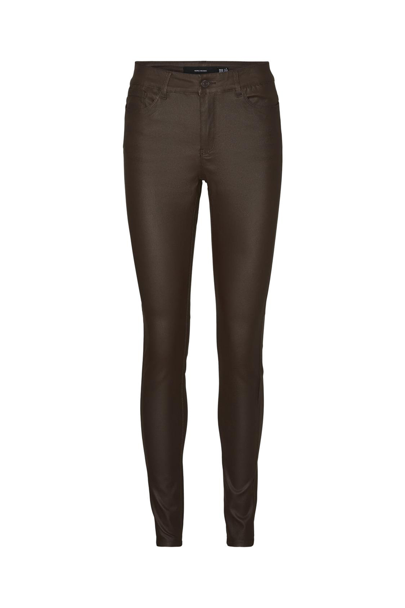 Pantalon efecto encerado Pantalones de mujer Cortefiel