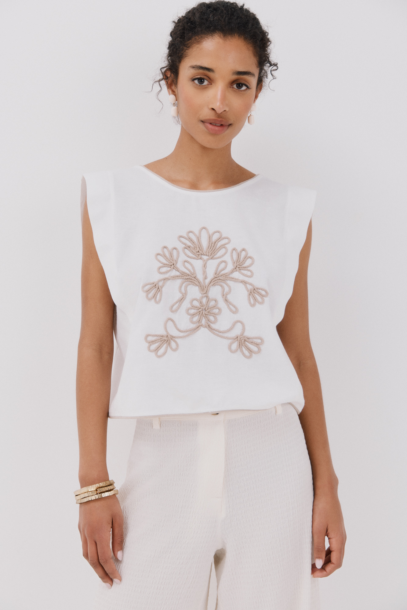 Bordado Blusas Blancas Cortefiel Cortefiel Sales Cortefiel Blusas