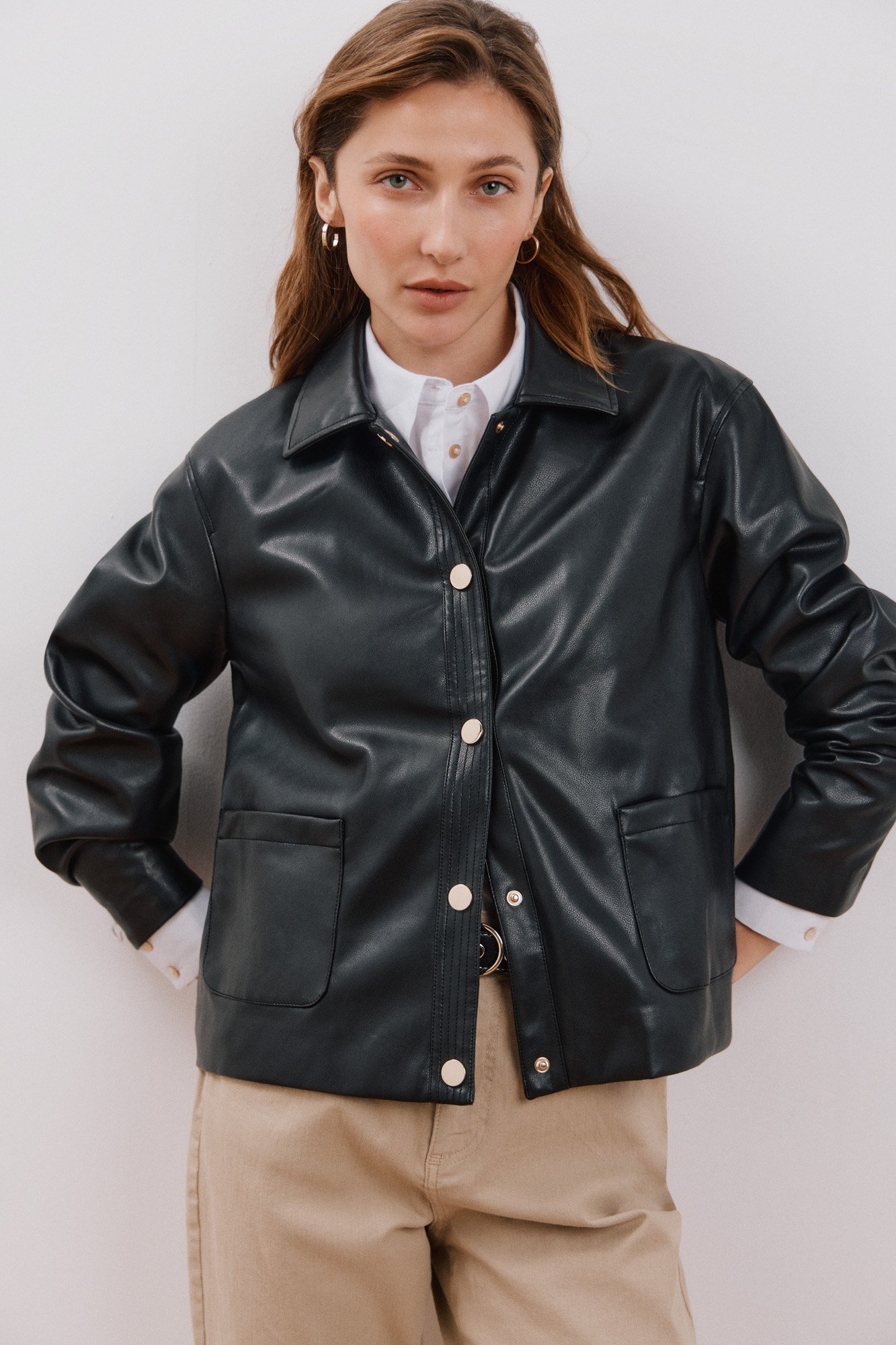 Efecto Piel Chaqueta Cuero Hombre Cortefiel Chaquetas De Cuero