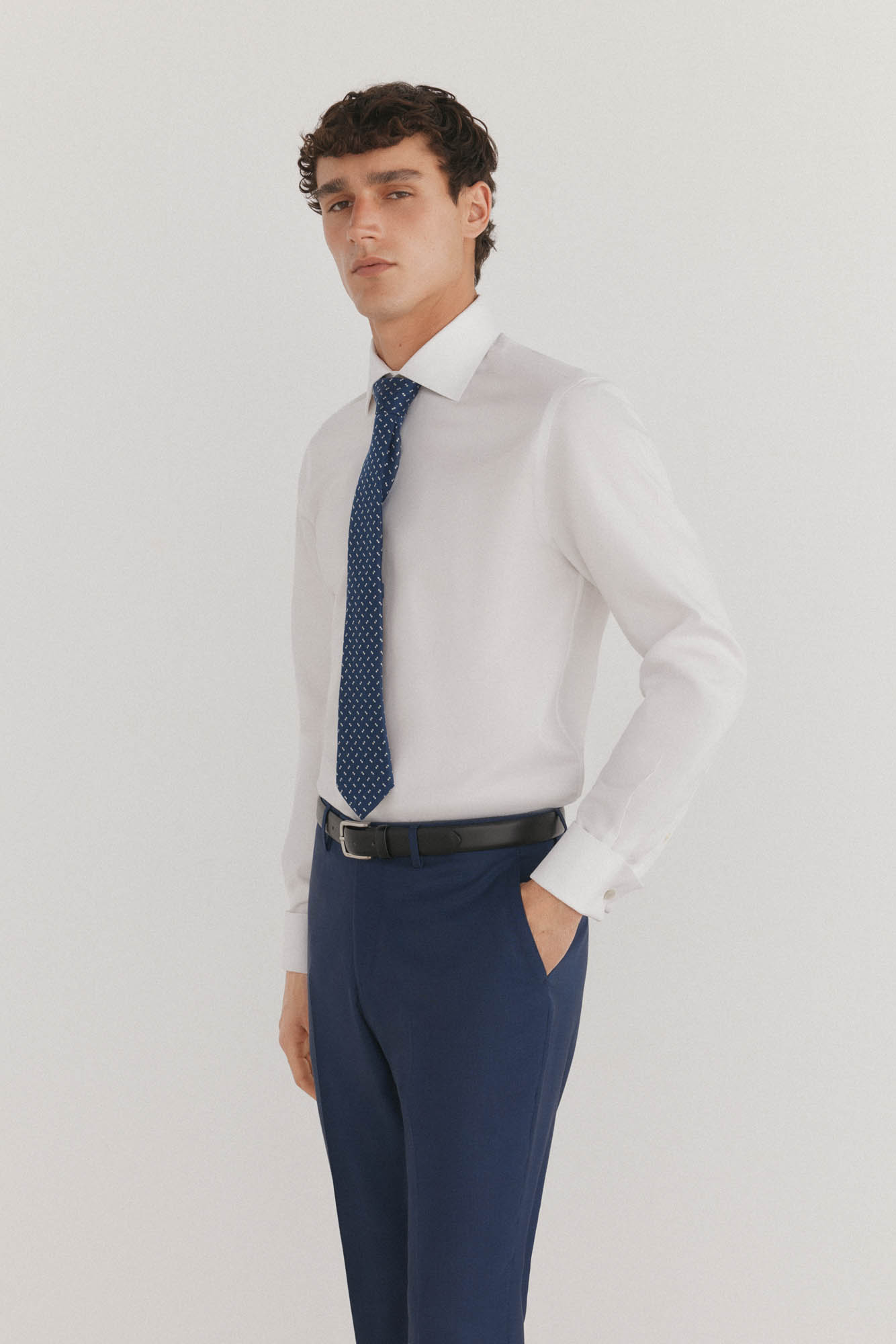 Camisa gemelos lisa non iron antimanchas Camisas de hombre