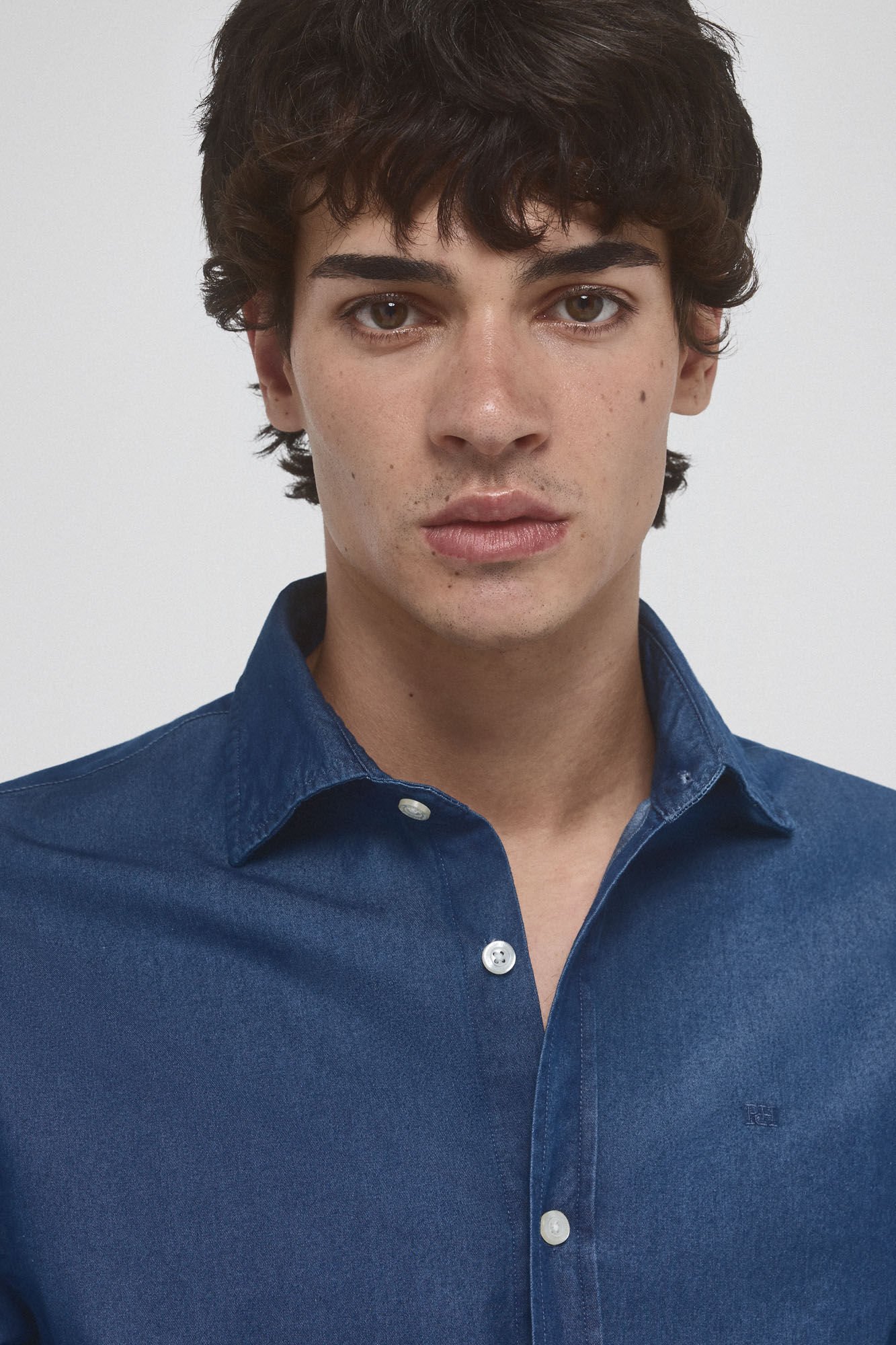 Shirt Camisa Vaquera Hombre Cortefiel Camisa Denim Tejido