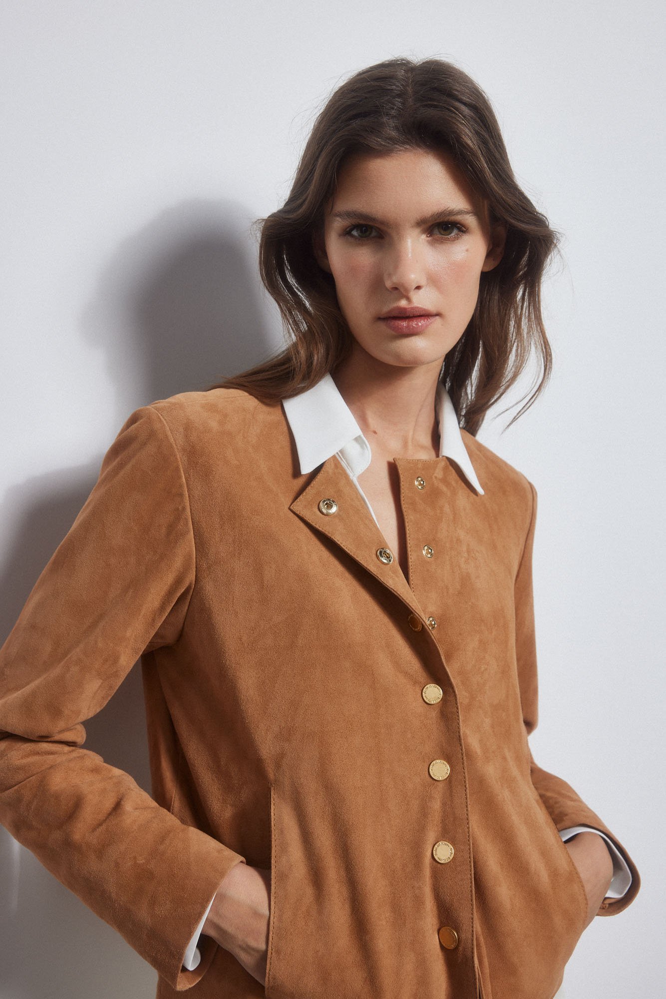 Cortefiel Springfield Sobrecamisa Mujer Abrigo Paño Fino Ofertas - Main Image