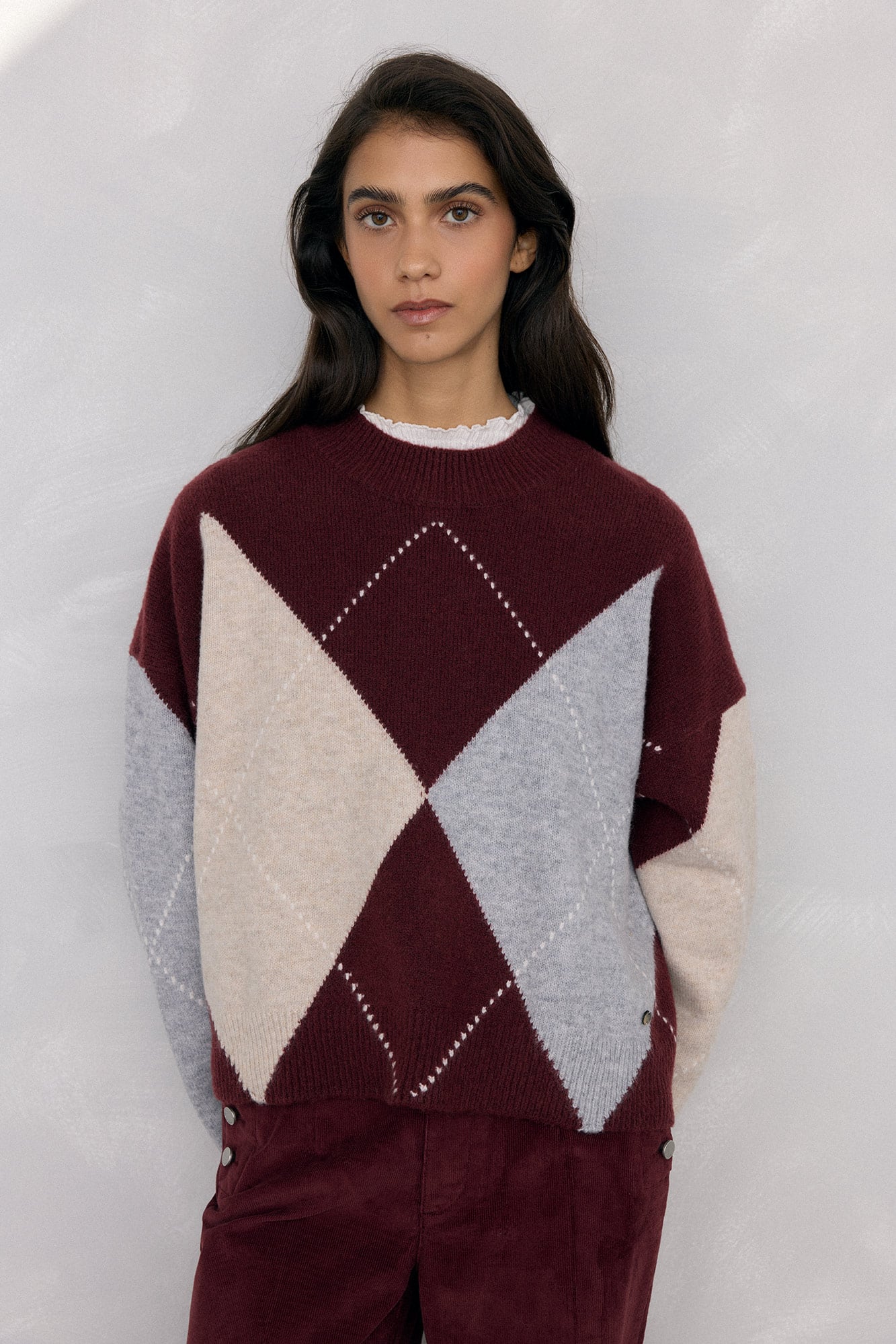Kasper Women's Diamond Knit Jacquard Cardigan - Front Closure Sweater, Cozy & Stylish - View #10