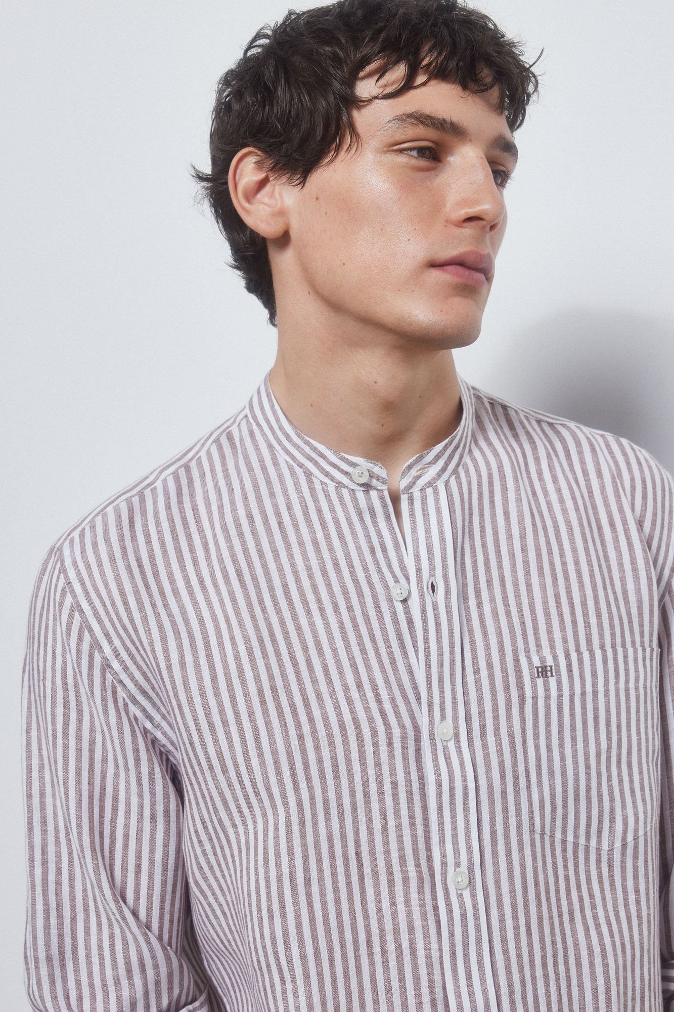 Cortefiel Camisa Lino Hombre Pedro Del Hierro Camisa Rayas Lino