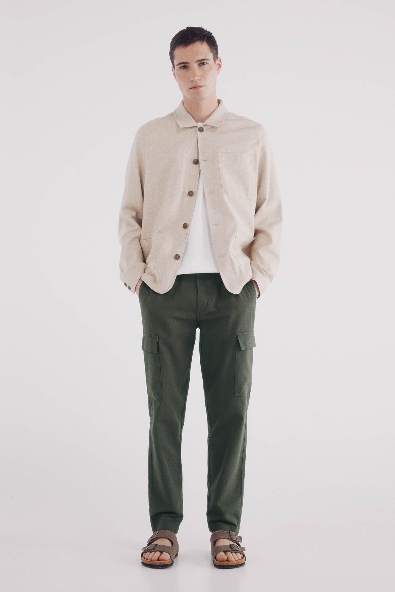 Pantalon Cargo Homme Riverso - Slim Fit Stretch - Coton Élastique - Multi-Poches - Taille Au Choix