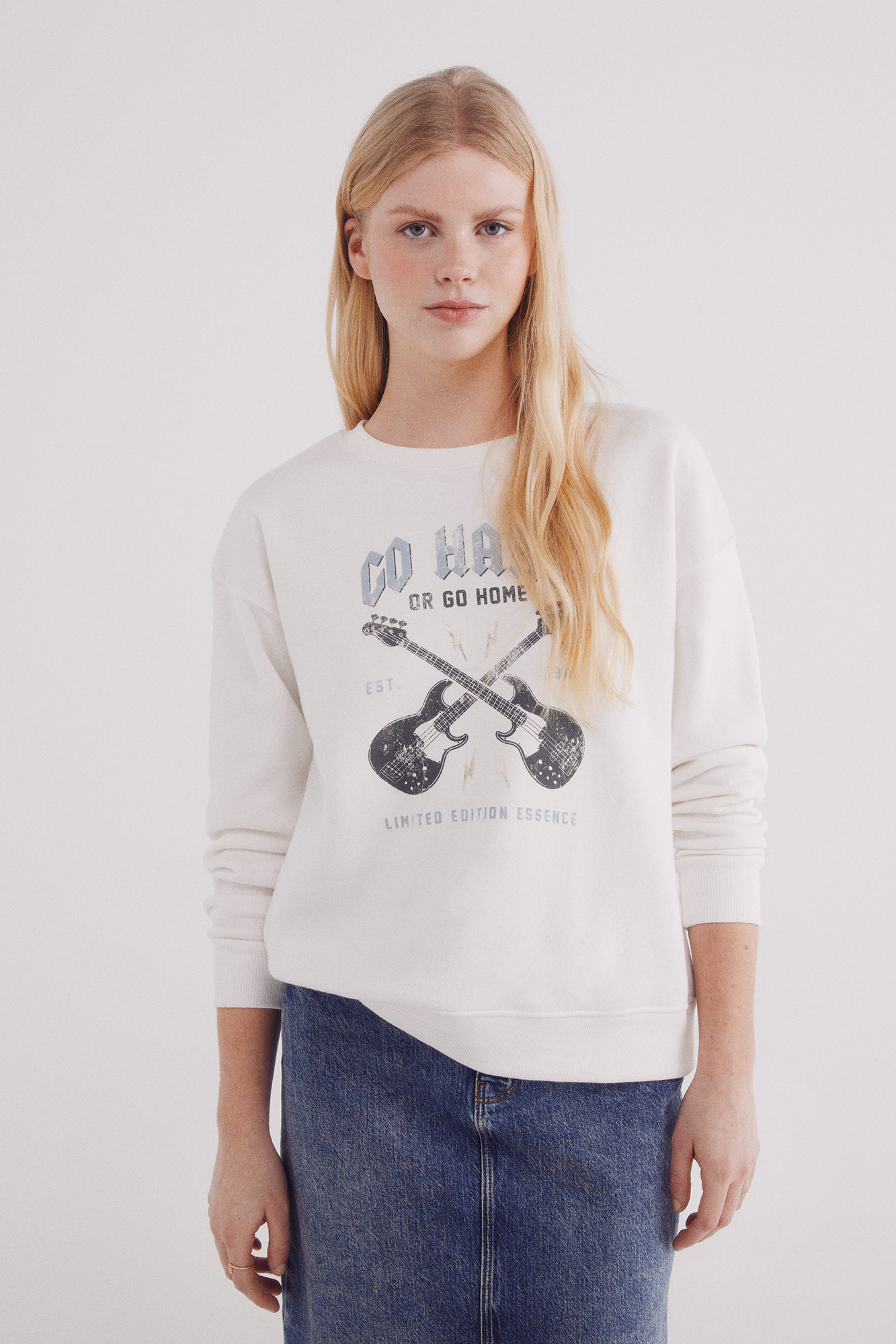 Pepe Jeans Sudaderas Con Manga Abullonada Sudadera De Mujer Cuello