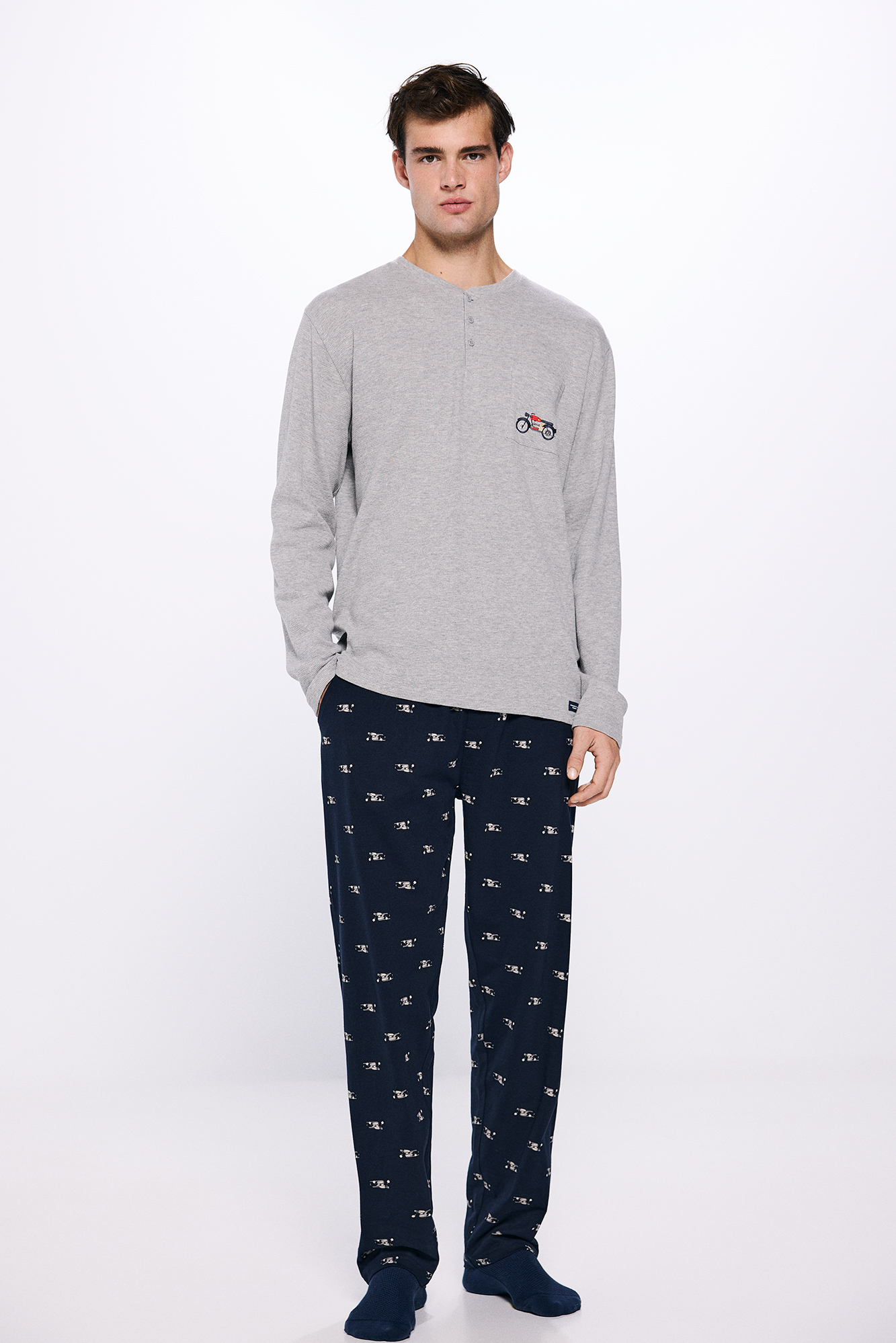Polera Manga Larga P-8 Charcoal Hombre Gnomo | Cuotas Sin Interés