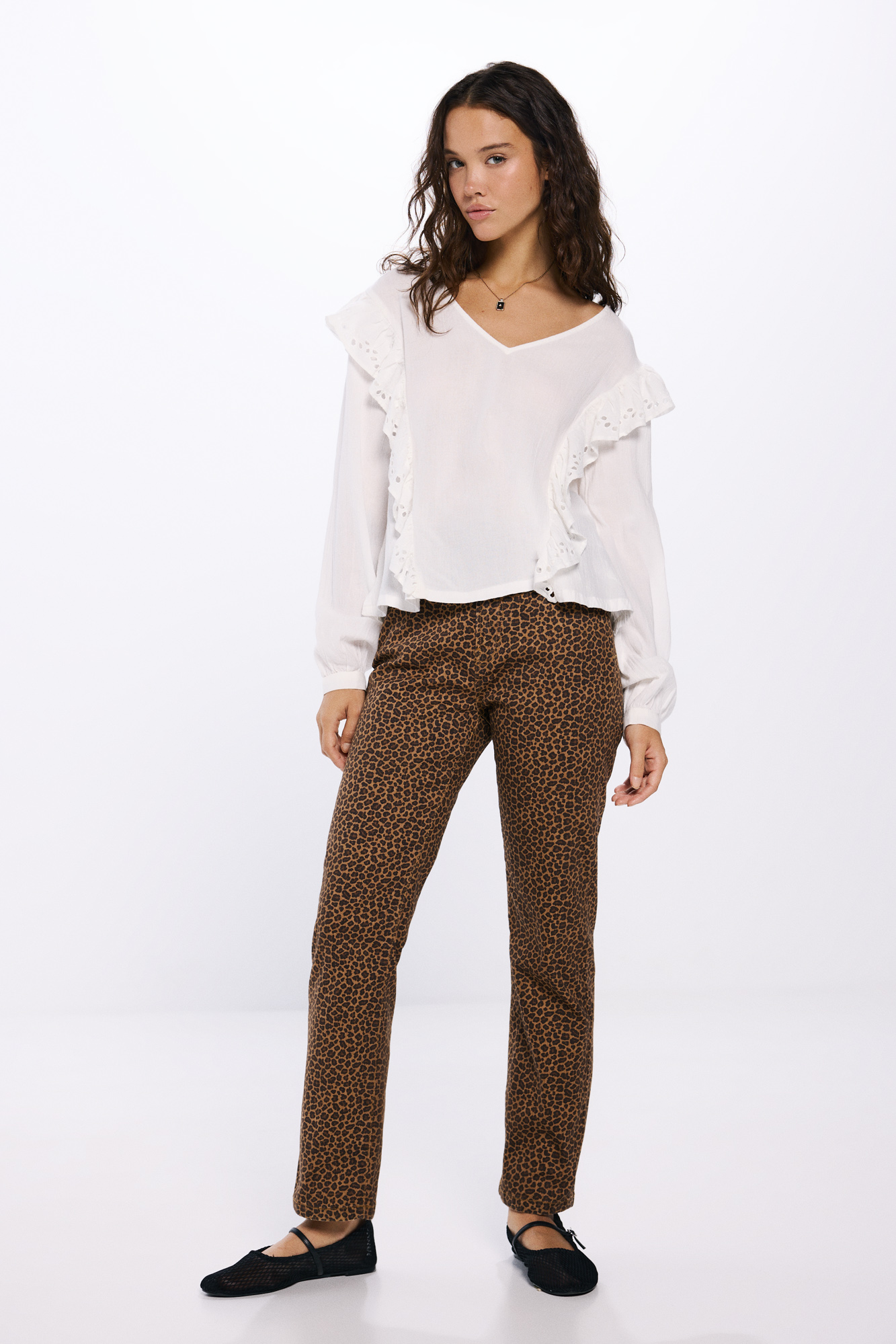 Cortefiel Camisa Mujer Leopardo Pañuelo Sedoso Leopardo Fulares De