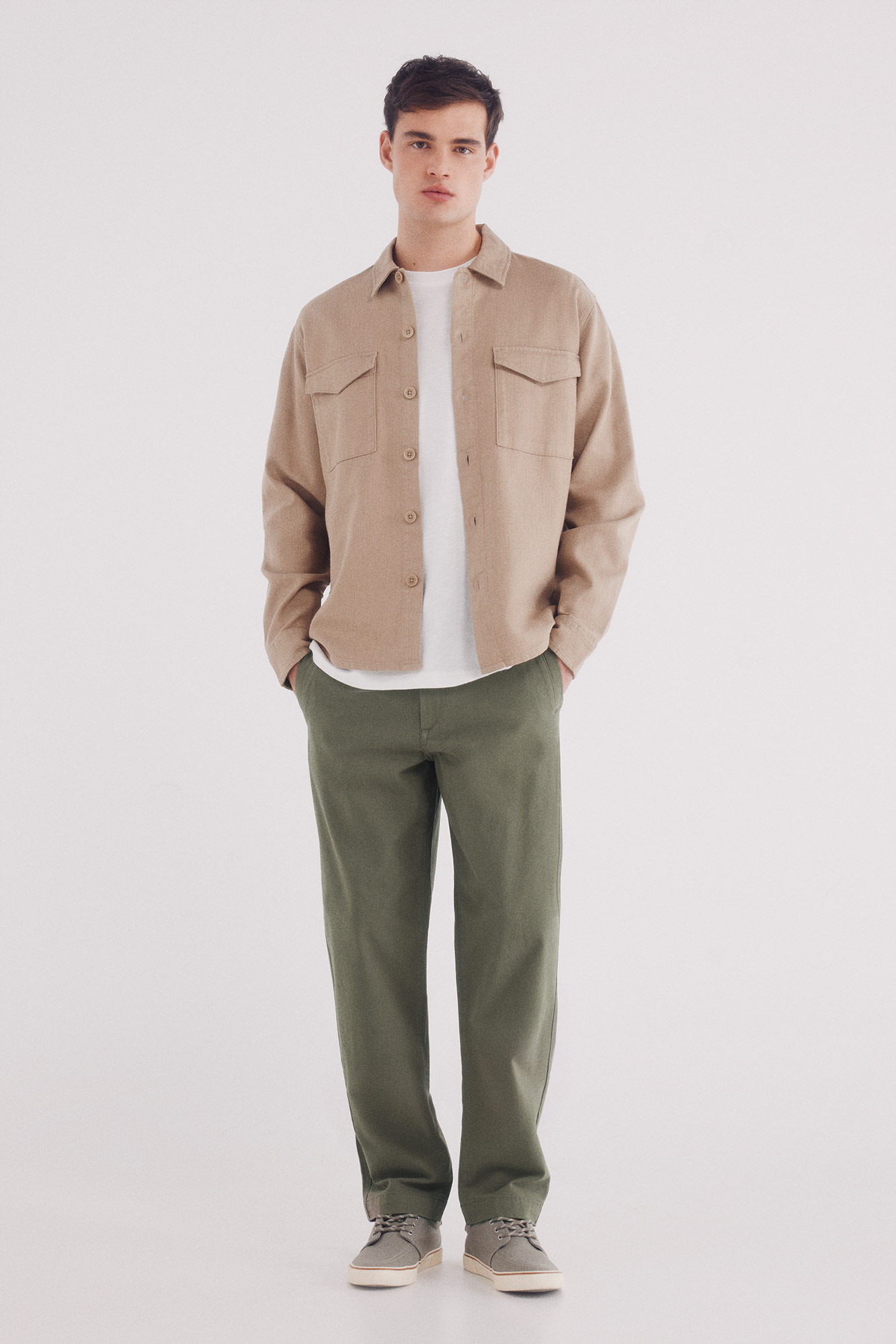 Pantalon Recto Pantalones Lino Hombre Cortefiel Pantalon Fluido