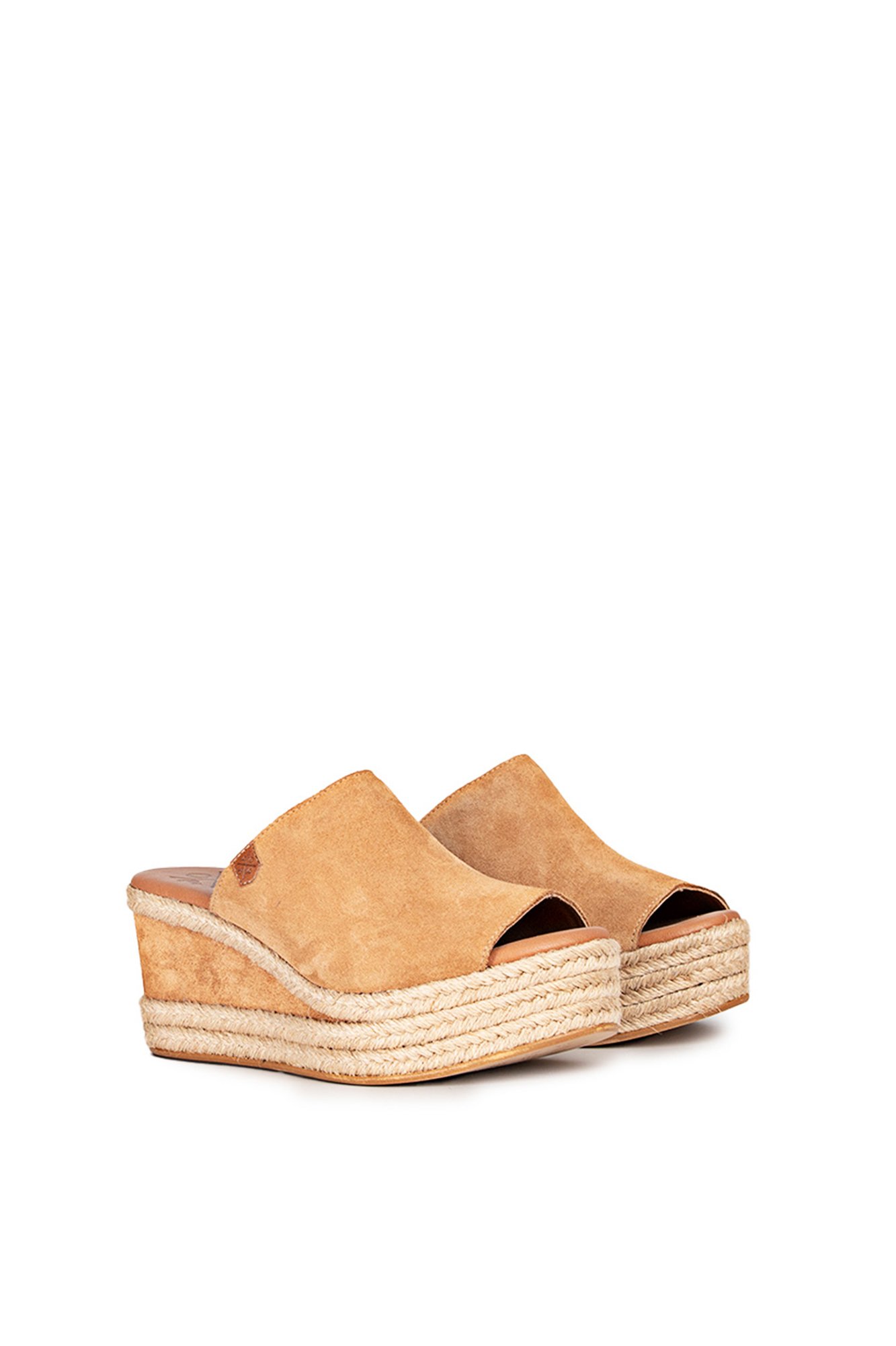 Tan Split Leather Arenita | Chaussures pour femme | Cortefiel