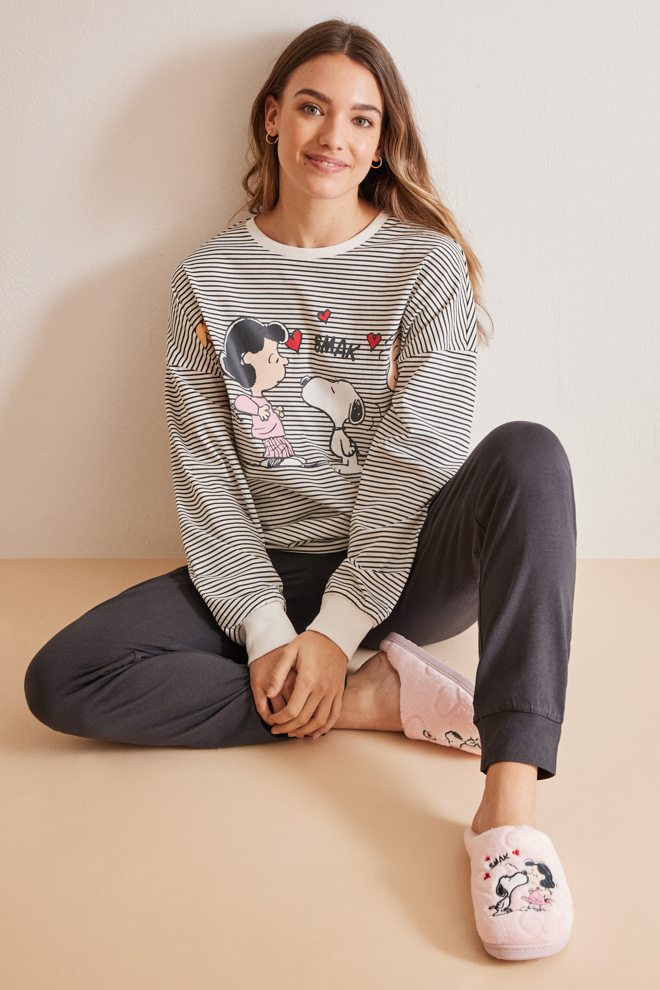 Pajamas Taza Snoopy Women Secret Snoopy 100% Cotton Striped