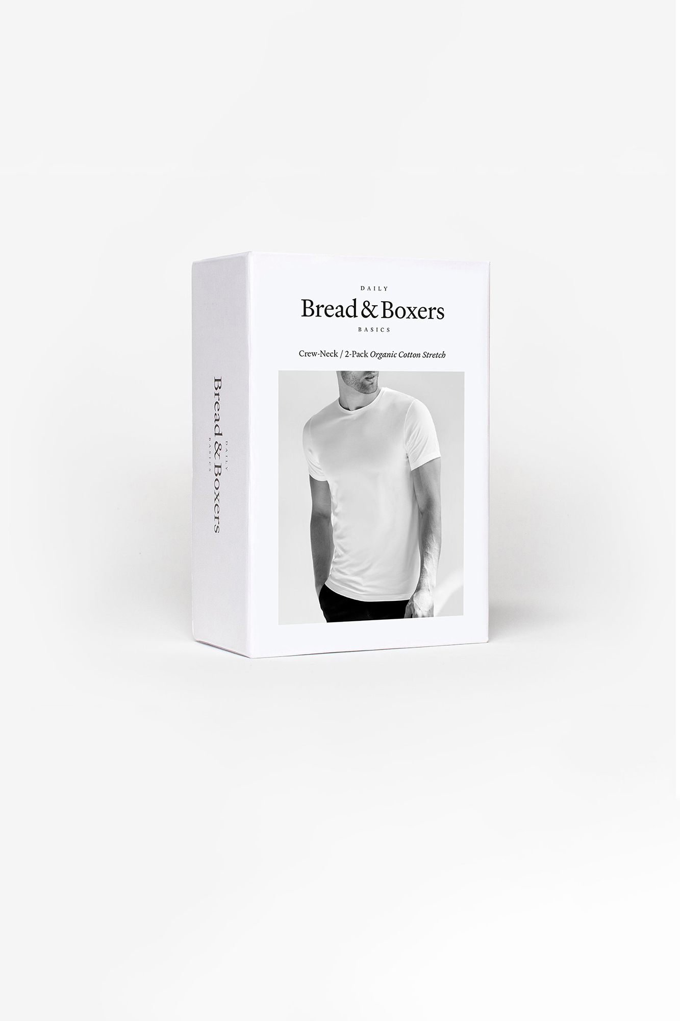 Pack camisetas elásticas cuello caja algodón orgánico blancas